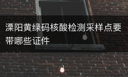 溧阳黄绿码核酸检测采样点要带哪些证件