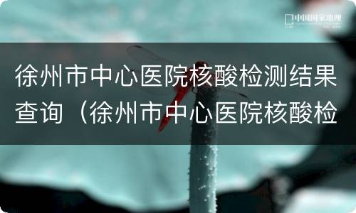 徐州市中心医院核酸检测结果查询（徐州市中心医院核酸检测结果查询电话）