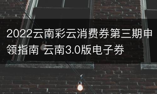 2022云南彩云消费券第三期申领指南 云南3.0版电子券