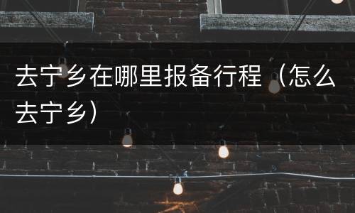 去宁乡在哪里报备行程（怎么去宁乡）