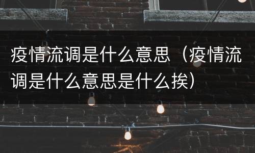 疫情流调是什么意思（疫情流调是什么意思是什么挨）