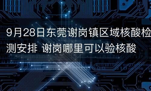 9月28日东莞谢岗镇区域核酸检测安排 谢岗哪里可以验核酸