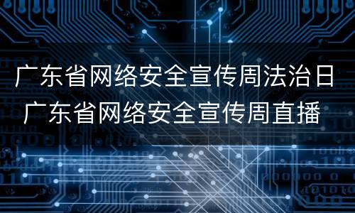 广东省网络安全宣传周法治日 广东省网络安全宣传周直播