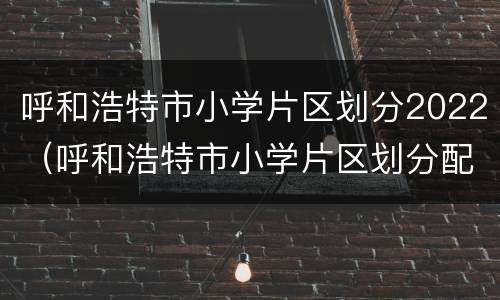 呼和浩特市小学片区划分2022（呼和浩特市小学片区划分配套政策）