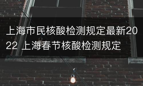 上海市民核酸检测规定最新2022 上海春节核酸检测规定