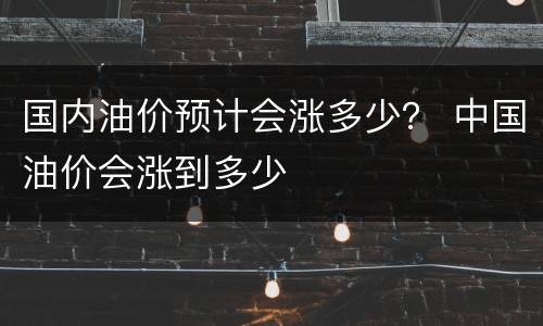 国内油价预计会涨多少？ 中国油价会涨到多少