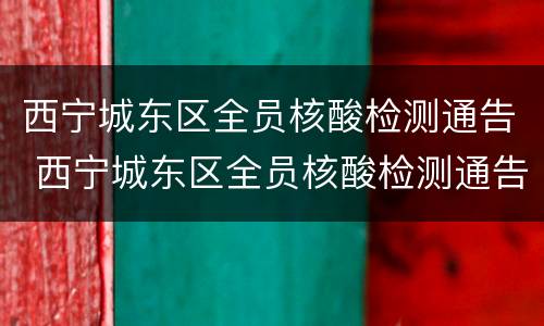 西宁城东区全员核酸检测通告 西宁城东区全员核酸检测通告最新