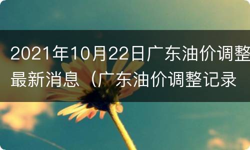 2021年10月22日广东油价调整最新消息（广东油价调整记录）
