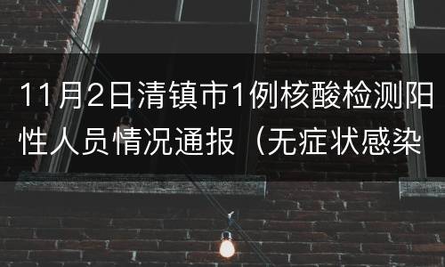 11月2日清镇市1例核酸检测阳性人员情况通报(无症状感染者)