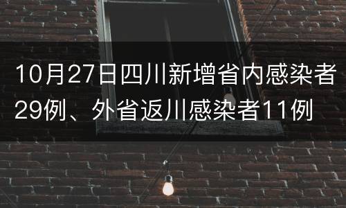 10月27日四川新增省内感染者29例、外省返川感染者11例