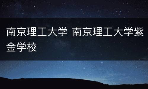 南京理工大学 南京理工大学紫金学校