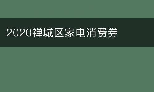 2020禅城区家电消费券