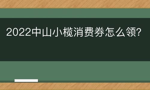 2022中山小榄消费券怎么领？