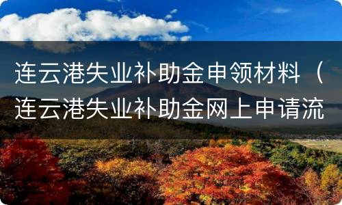连云港失业补助金申领材料（连云港失业补助金网上申请流程）