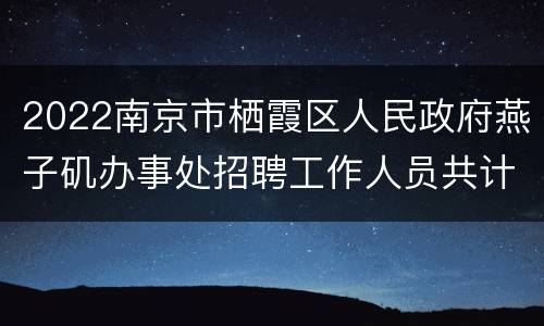 2022南京市栖霞区人民政府燕子矶办事处招聘工作人员共计12人