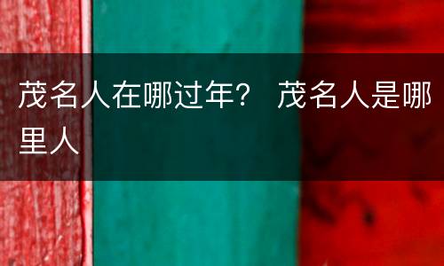 茂名人在哪过年？ 茂名人是哪里人