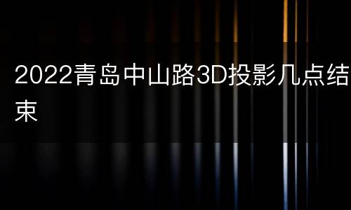 2022青岛中山路3D投影几点结束