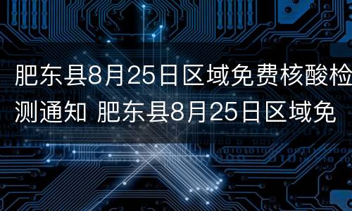 肥东县8月25日区域免费核酸检测通知 肥东县8月25日区域免费核酸检测通知书