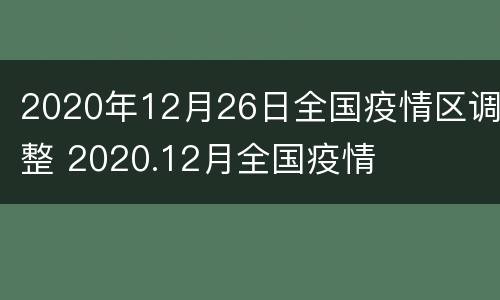 2020年12月26日全国疫情区调整 2020.12月全国疫情