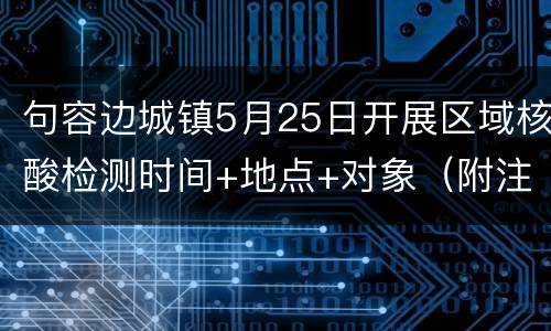句容边城镇5月25日开展区域核酸检测时间+地点+对象（附注意事项）
