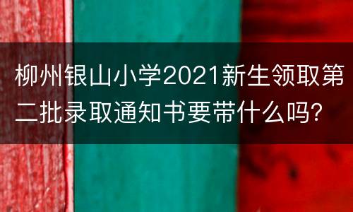 柳州银山小学2021新生领取第二批录取通知书要带什么吗？