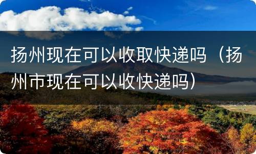 扬州现在可以收取快递吗（扬州市现在可以收快递吗）