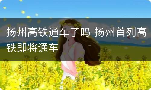 扬州高铁通车了吗 扬州首列高铁即将通车