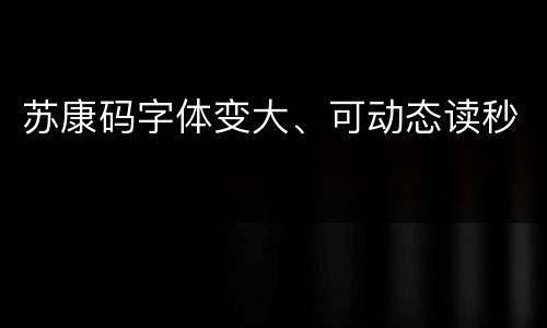 苏康码字体变大、可动态读秒