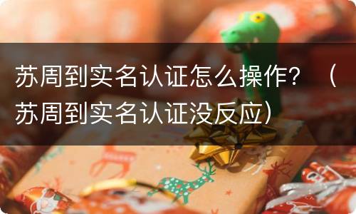 苏周到实名认证怎么操作？（苏周到实名认证没反应）