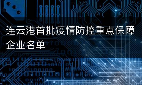 连云港首批疫情防控重点保障企业名单