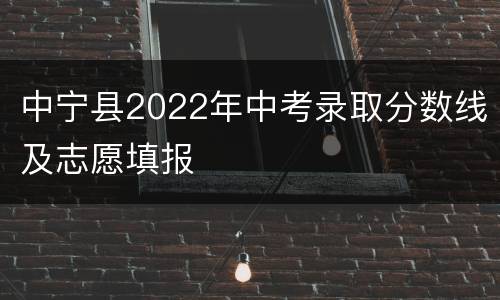 中宁县2022年中考录取分数线及志愿填报