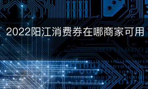 2022阳江消费券在哪商家可用