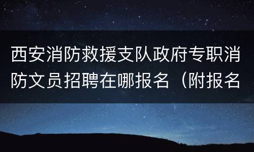 西安消防救援支队政府专职消防文员招聘在哪报名（附报名入口）