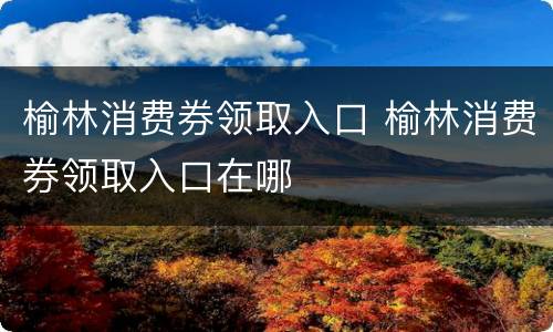榆林消费券领取入口 榆林消费券领取入口在哪