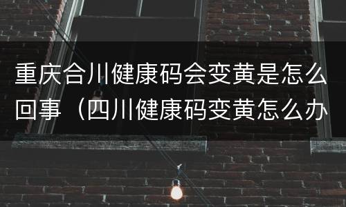 重庆合川健康码会变黄是怎么回事（四川健康码变黄怎么办）
