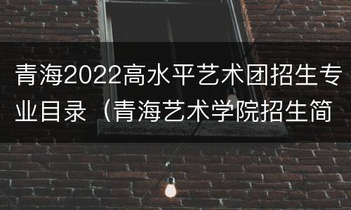 青海2022高水平艺术团招生专业目录（青海艺术学院招生简章2021）