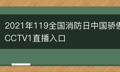 2021年119全国消防日中国骄傲CCTV1直播入口
