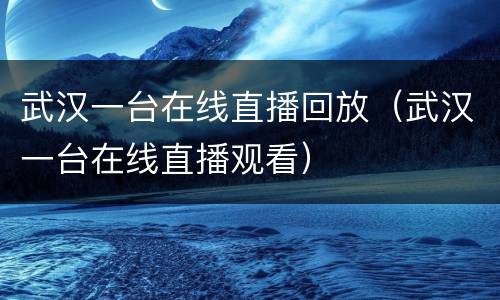 武汉一台在线直播回放（武汉一台在线直播观看）