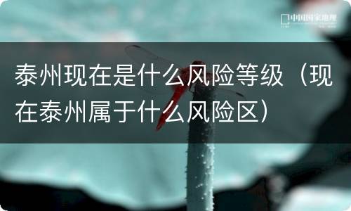 泰州现在是什么风险等级（现在泰州属于什么风险区）
