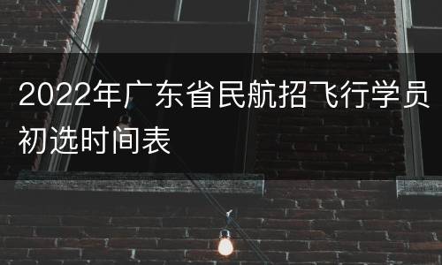 2022年广东省民航招飞行学员初选时间表
