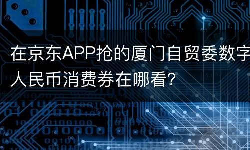 在京东APP抢的厦门自贸委数字人民币消费券在哪看？