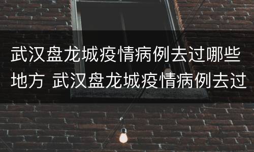 武汉盘龙城疫情病例去过哪些地方 武汉盘龙城疫情病例去过哪些地方了