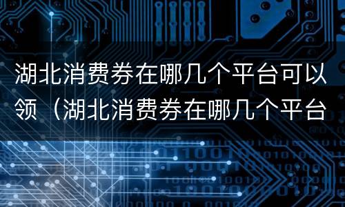 湖北消费券在哪几个平台可以领（湖北消费券在哪几个平台可以领取）