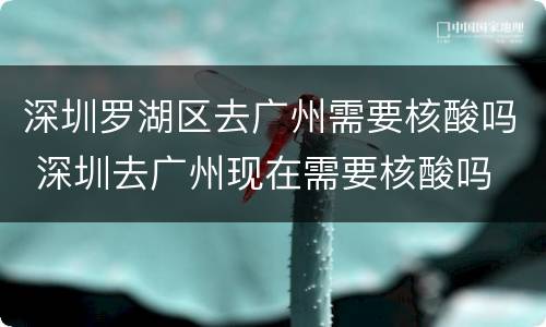 深圳罗湖区去广州需要核酸吗 深圳去广州现在需要核酸吗