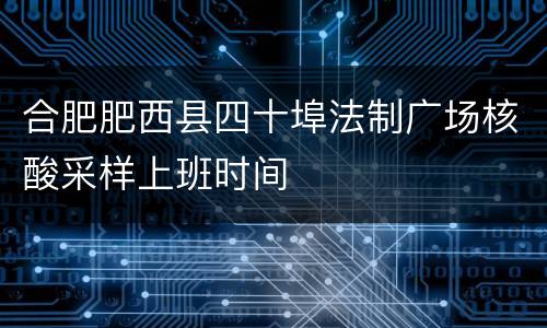 合肥肥西县四十埠法制广场核酸采样上班时间