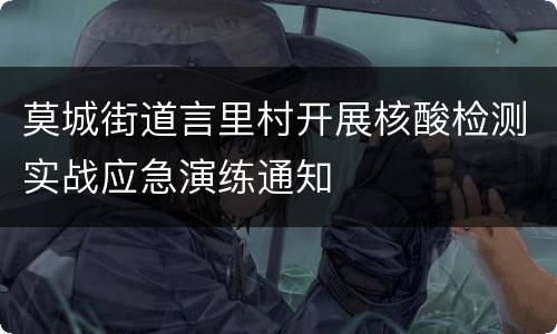 莫城街道言里村开展核酸检测实战应急演练通知