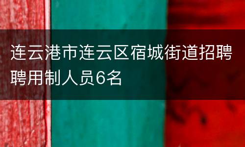 连云港市连云区宿城街道招聘聘用制人员6名