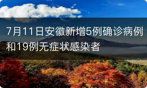 7月11日安徽新增5例确诊病例和19例无症状感染者