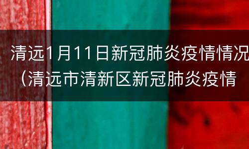 清远1月11日新冠肺炎疫情情况（清远市清新区新冠肺炎疫情防控指挥部办公室）