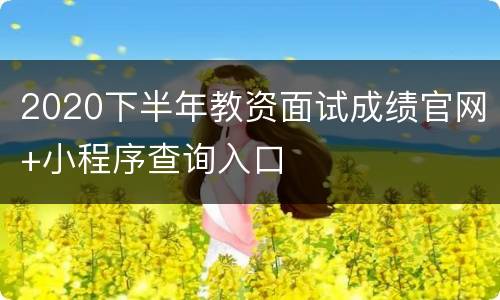 2020下半年教资面试成绩官网+小程序查询入口